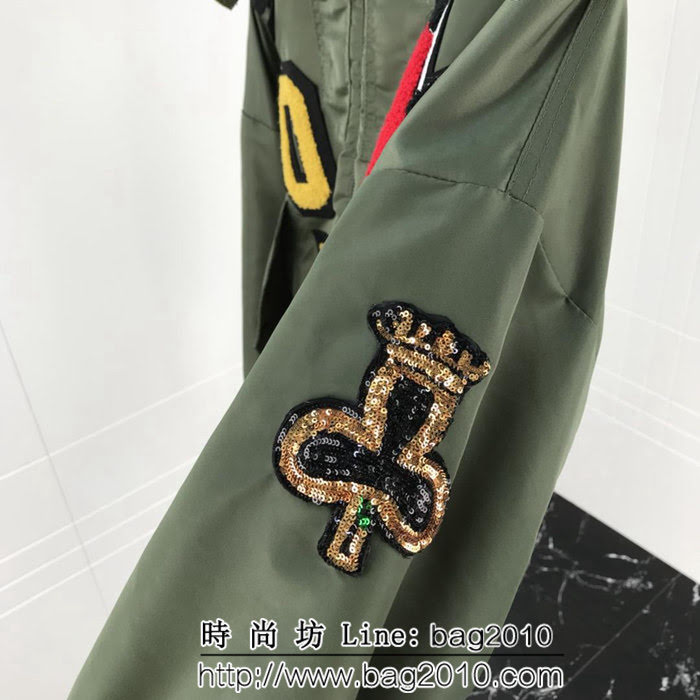 DＧ杜嘉班納 18年秋冬新款 軍綠色飛行員 夾克棉服外套 ydi1309